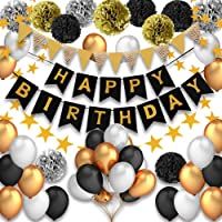 Pushingbest Decoraciones Cumpleaños- Feliz cumpleaños Decoracion Globos Garland Banderas Conjunto 42 Piezas Suministros…
